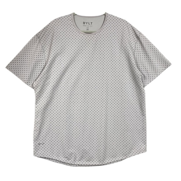 Bylt Drop Cut Short Sleeve Polka Dot Shirt Size XXL Grey - Picture 1 of 5